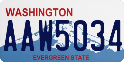 WA license plate AAW5034