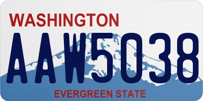 WA license plate AAW5038