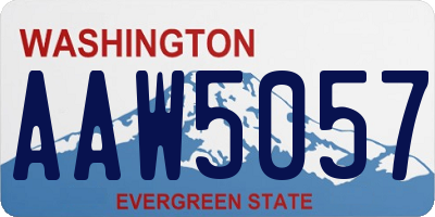 WA license plate AAW5057
