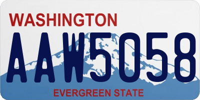 WA license plate AAW5058