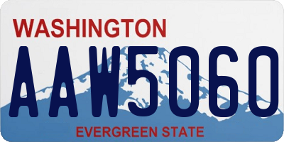 WA license plate AAW5060