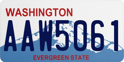 WA license plate AAW5061