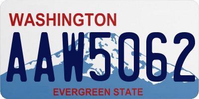 WA license plate AAW5062