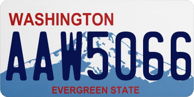 WA license plate AAW5066