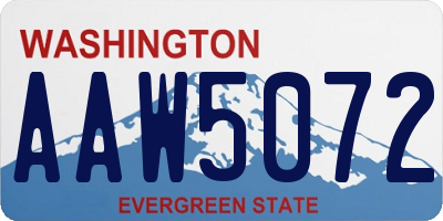 WA license plate AAW5072