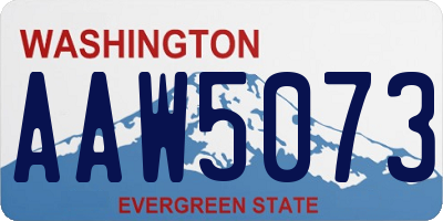 WA license plate AAW5073