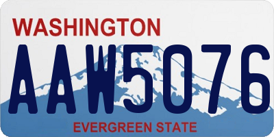 WA license plate AAW5076