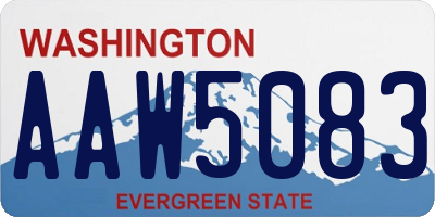 WA license plate AAW5083