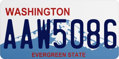 WA license plate AAW5086