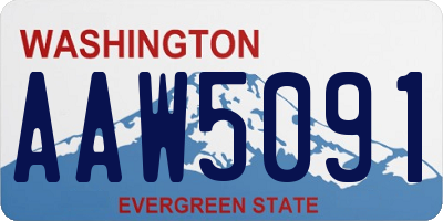 WA license plate AAW5091