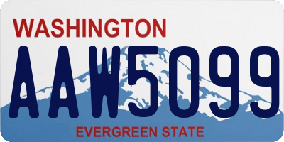 WA license plate AAW5099