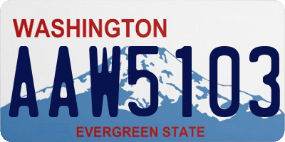 WA license plate AAW5103