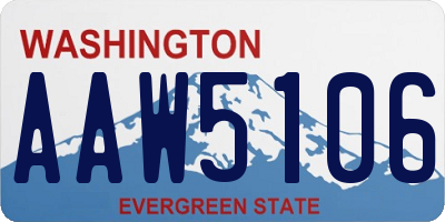 WA license plate AAW5106