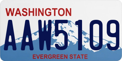 WA license plate AAW5109