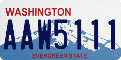 WA license plate AAW5111