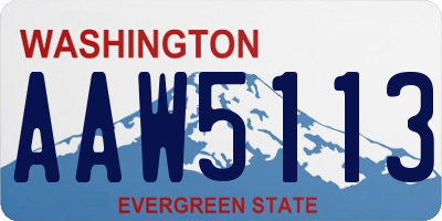WA license plate AAW5113