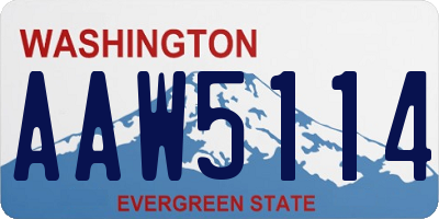 WA license plate AAW5114