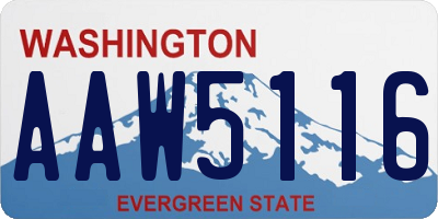 WA license plate AAW5116