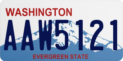 WA license plate AAW5121