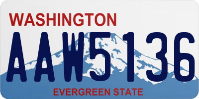 WA license plate AAW5136