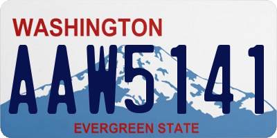 WA license plate AAW5141