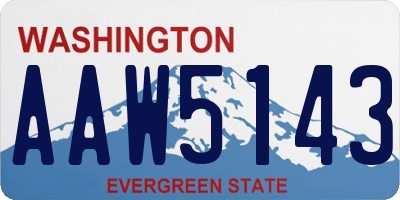 WA license plate AAW5143