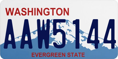 WA license plate AAW5144
