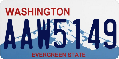 WA license plate AAW5149