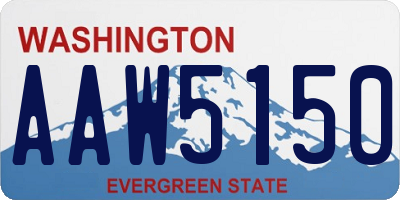 WA license plate AAW5150