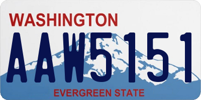 WA license plate AAW5151