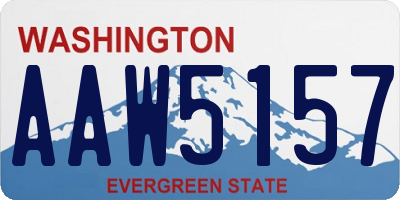 WA license plate AAW5157