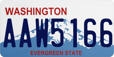 WA license plate AAW5166