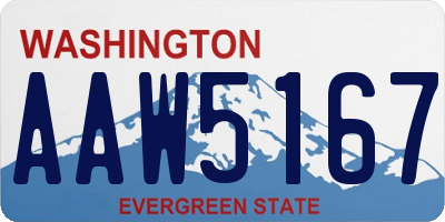 WA license plate AAW5167