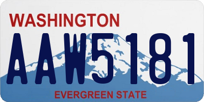 WA license plate AAW5181