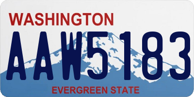 WA license plate AAW5183