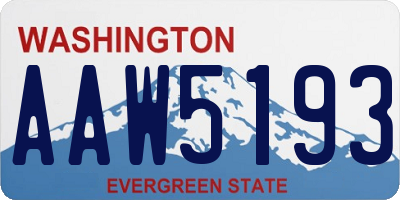 WA license plate AAW5193