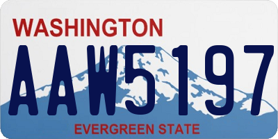 WA license plate AAW5197