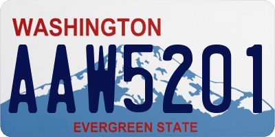 WA license plate AAW5201