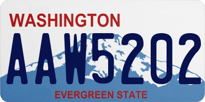 WA license plate AAW5202