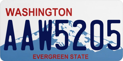 WA license plate AAW5205