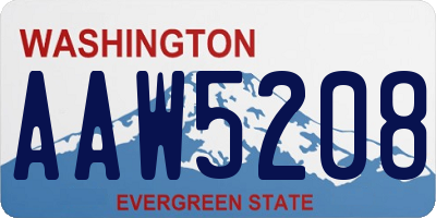 WA license plate AAW5208