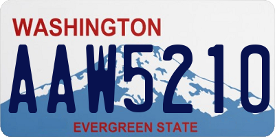 WA license plate AAW5210