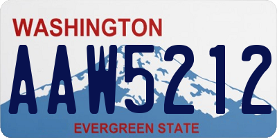 WA license plate AAW5212