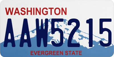 WA license plate AAW5215