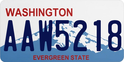WA license plate AAW5218