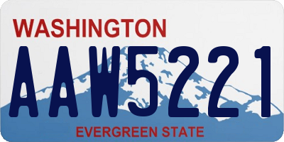 WA license plate AAW5221