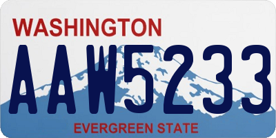 WA license plate AAW5233