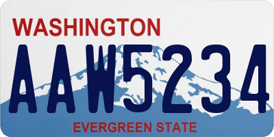 WA license plate AAW5234