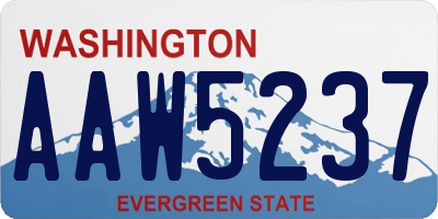 WA license plate AAW5237