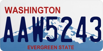 WA license plate AAW5243